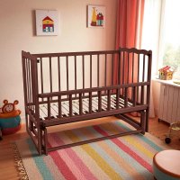 Кроватка детская маятник с откидным бортиком TOYS 