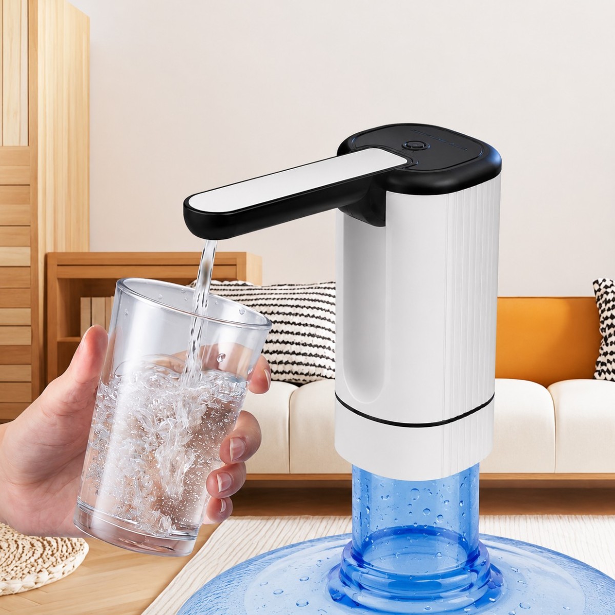 Помпа для воды электрическая со складным носиком Water Dispenser электропомпа для кулера диспенсер 