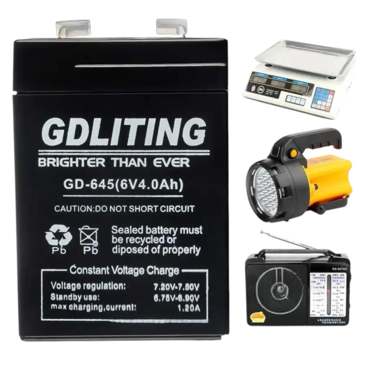 Аккумулятор для торговых весов GDLITING 6 V 4 A (GD-645)