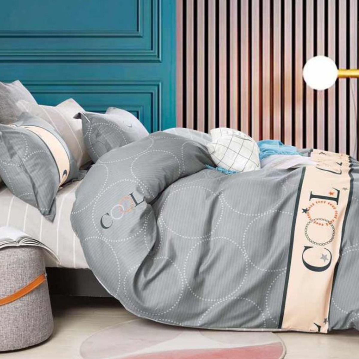 Комплект постельного белья полуторный ZMW "Home Textiles" (37477) Cool на сером