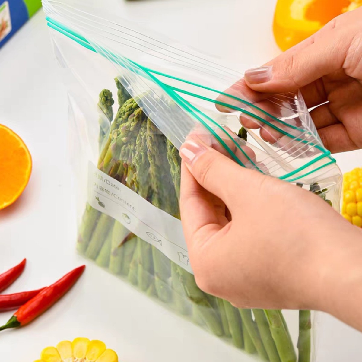 Пакеты с замком Zip-Lock Zipper Bag для хранения продуктов 30 х 26 см 15 шт (R98225-L)