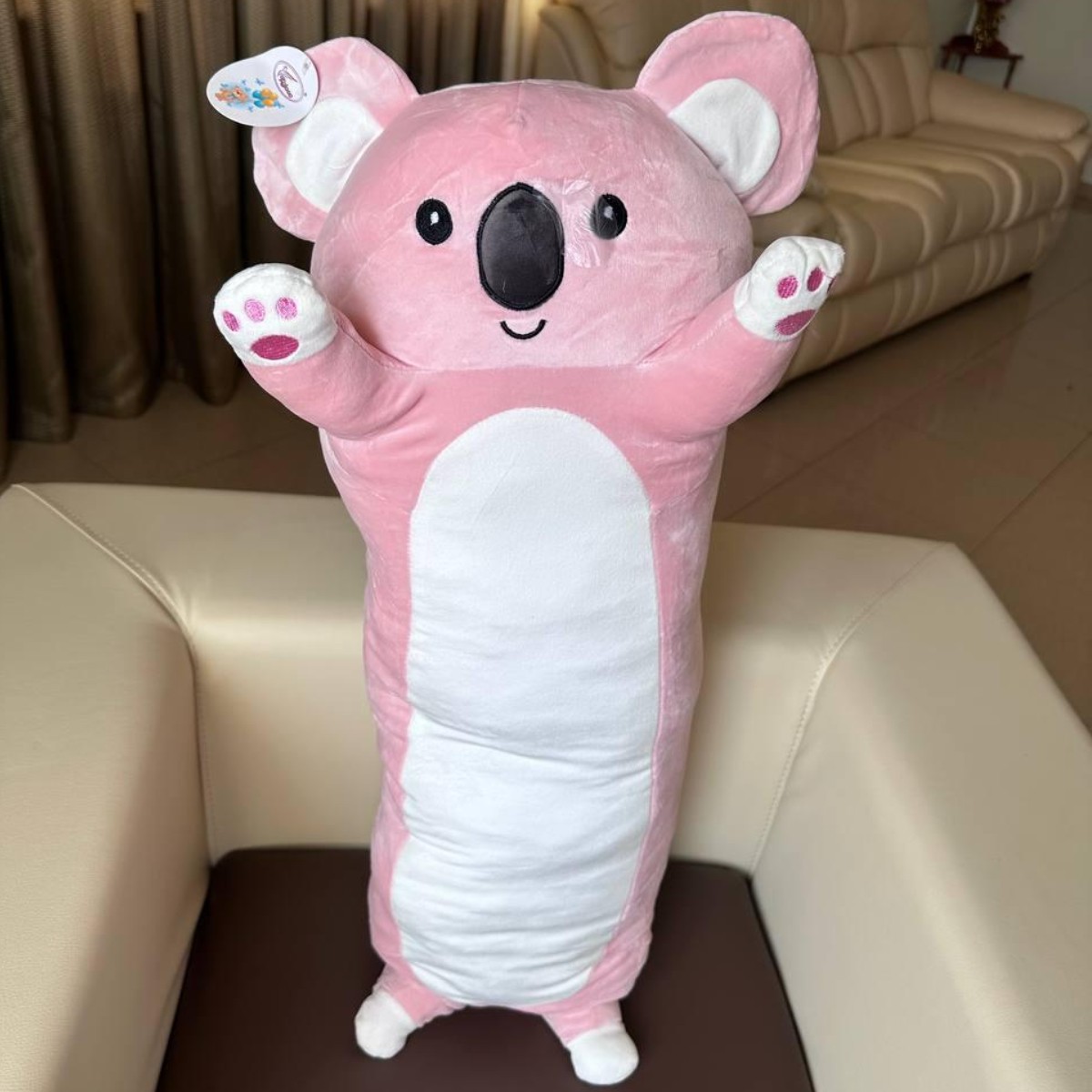 Мягкая плюшевая игрушка Коала Батон подушка обнимашка (41101) Розовый