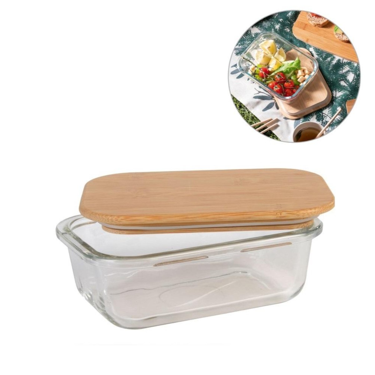 Маслянка скляна BUTTER з бамбуковою кришкою (R32787-S) 