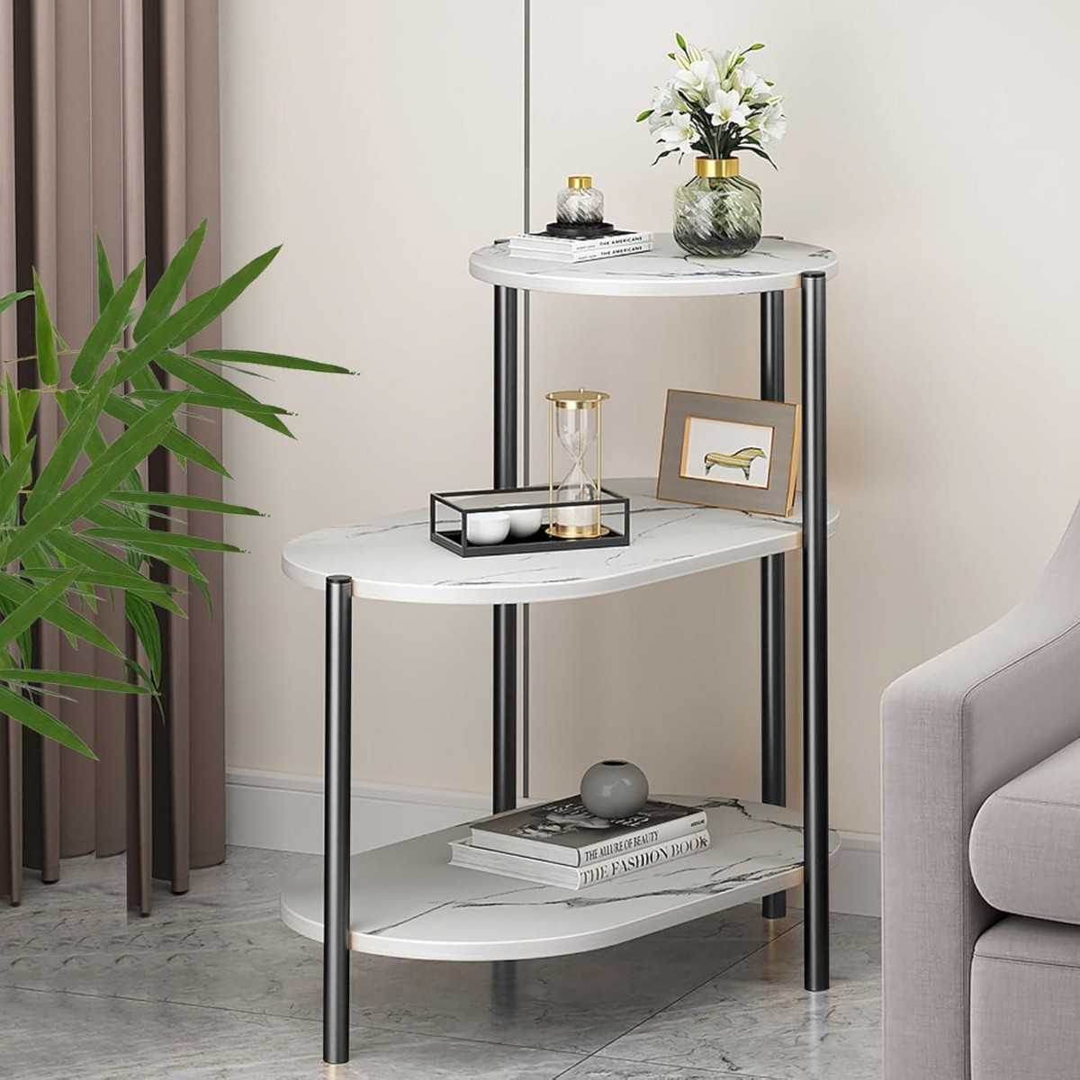 Стіл журнальний Modern Home 3 яруси 65 х 40 х 62 см (M50271-W) Білий