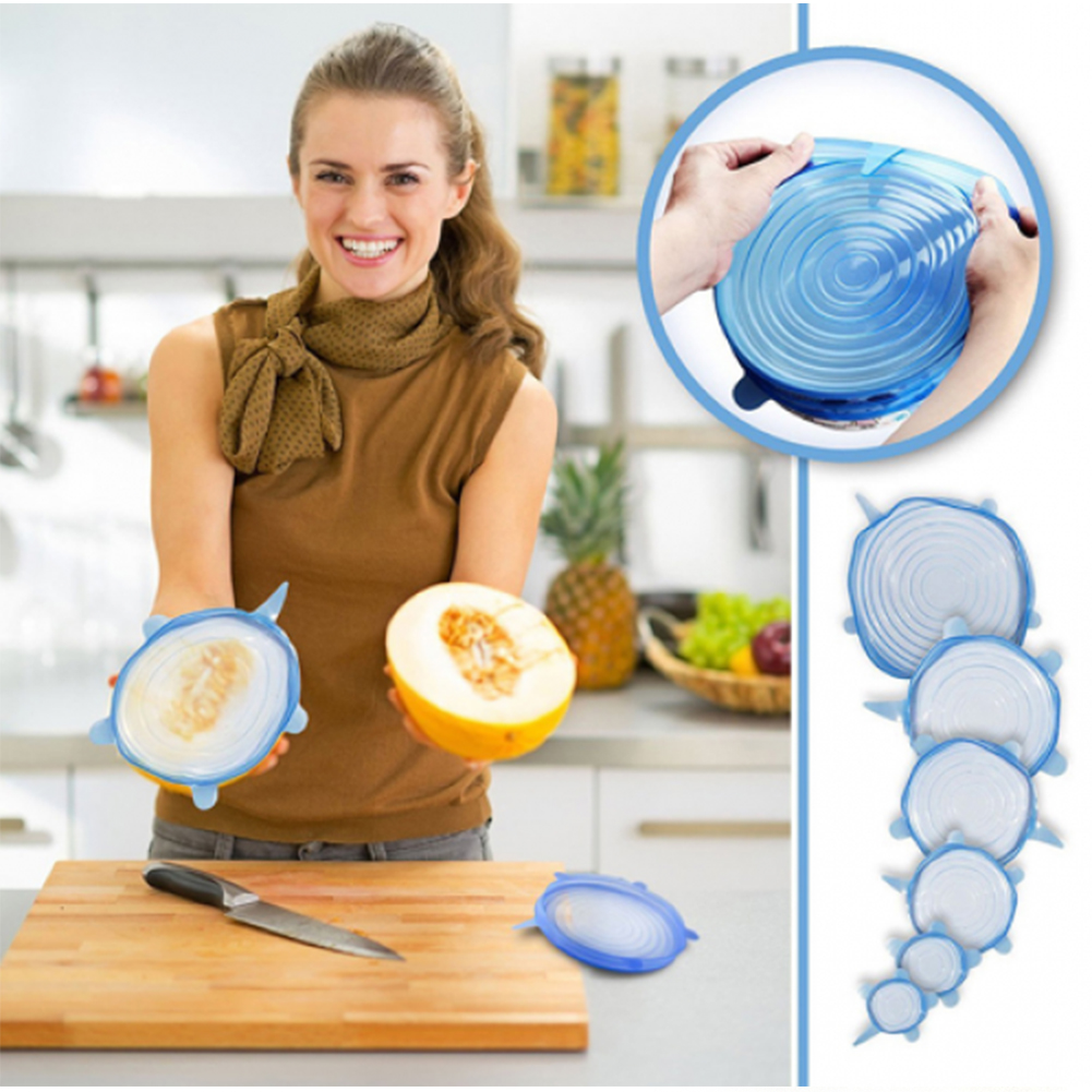 Силиконовые универсальные крышки 6 шт SILICON CAP 6PCS SET