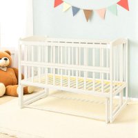 Кроватка детская маятник с откидным бортиком TOYS 