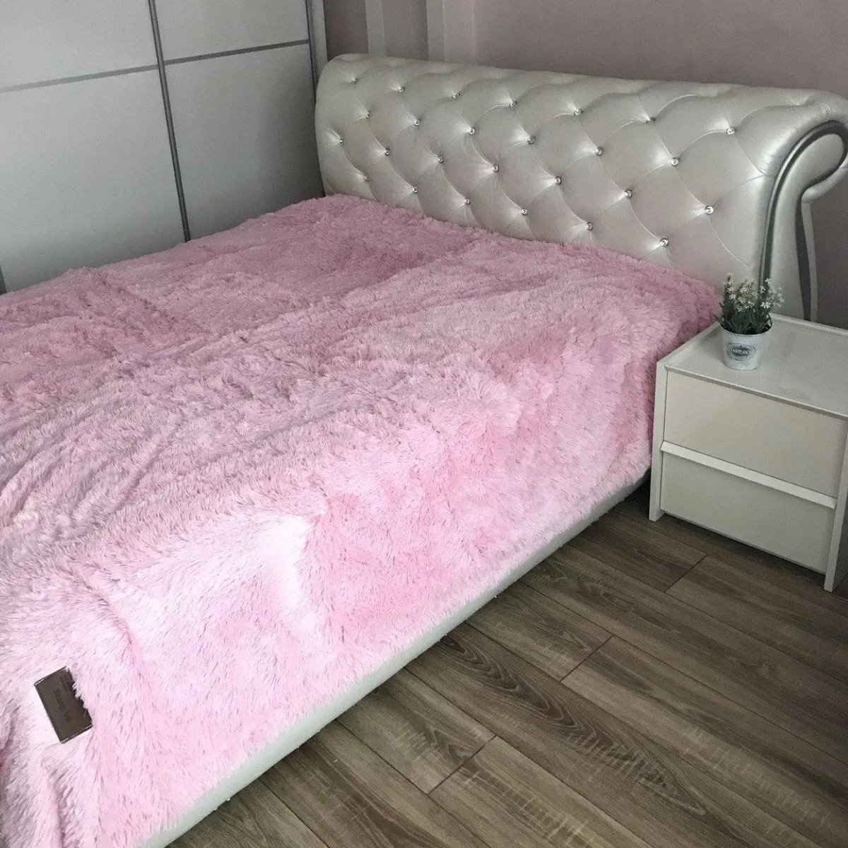 Плед Евро KOLOCO "Травка" 210 х 230 см (41960) Розовый