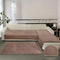 Покрывало велюровое на диван или кресло Koloco 3 шт Серый