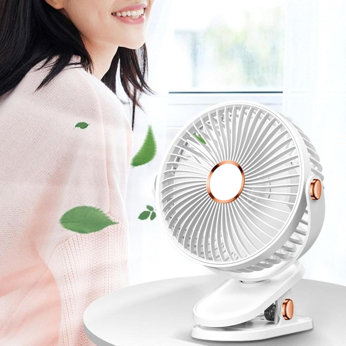 Портативный USB вентилятор на аккумуляторе с прищепкой Mini Fan