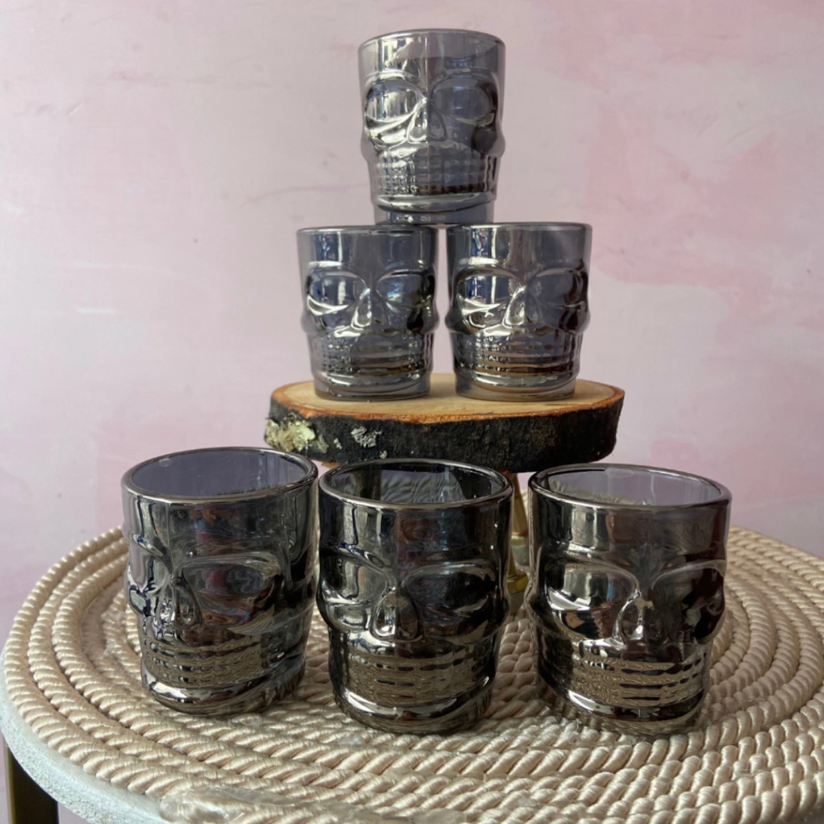 Набор рюмок High Quality Череп 6 шт 50 мл (R29804) Grey