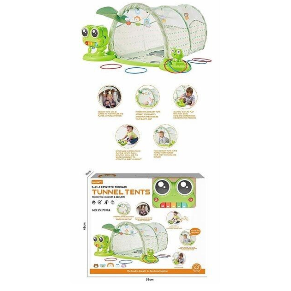 Игровой туннель для детей Tunnel Tents с музыкой, подсветкой, игра с кольцами (YK 7017 A)