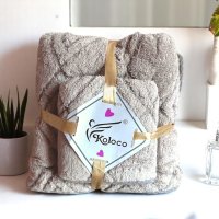 Набор полотенец Koloco микрофибра 70 х 140 + 35 х 75 см (41072) Светло-бежевый