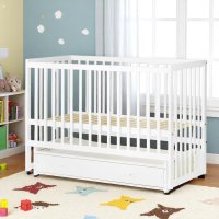 Кроватка детская маятник опускной борт + ящик TOYS 