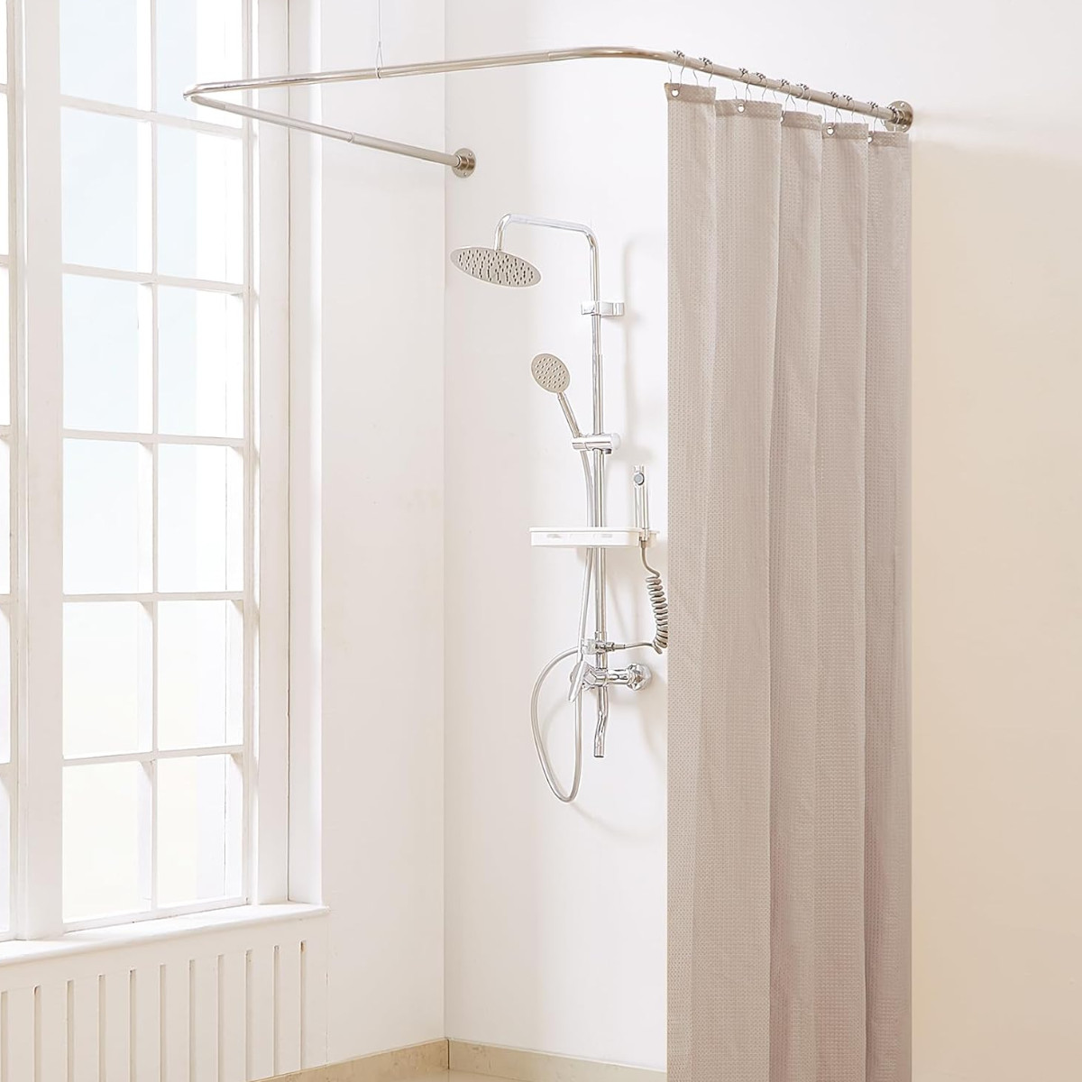 Карниз для ванной CORNER SHOWER CURTAIN ROD П-образный 80 х 80 х 80 см (R35993) Хром