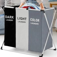 Корзина для белья складная Laundry 3 секции