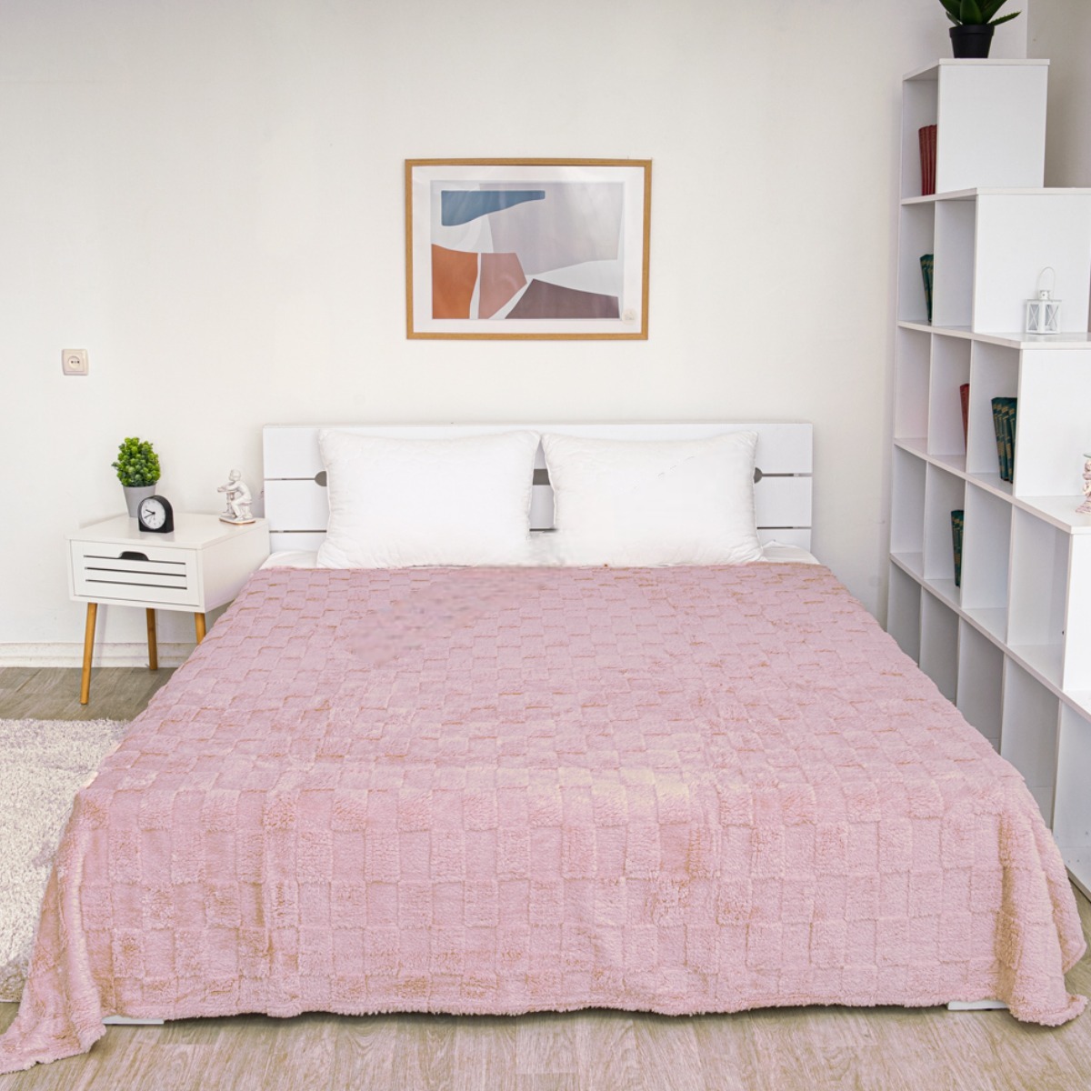 Плед двоспальний Colorful Home "Кубик великий" 180 х 210 см (37204) Світло-бузковий