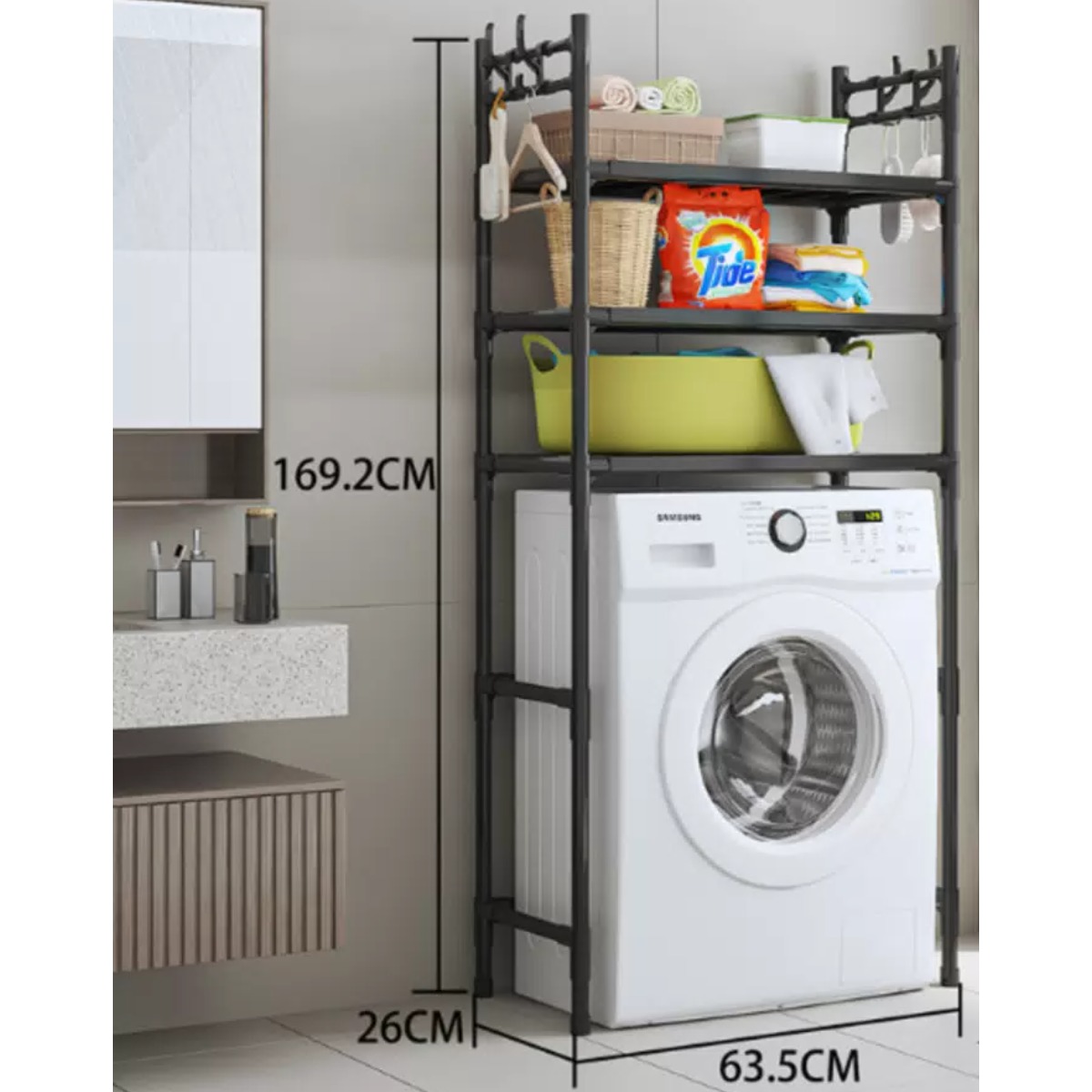 Полиця стелаж підлогова над пральною машиною Laundry Rack (399 WR)