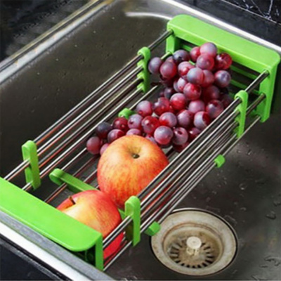 Многофункциональная складная кухонная полка Kitchen Drain Shelf Rack (Зеленый)