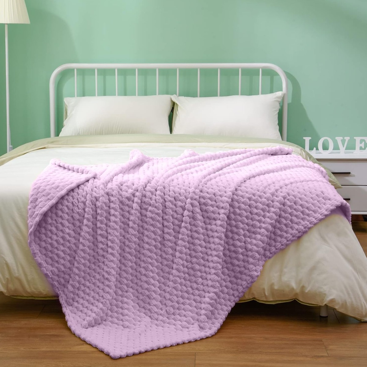 Плед Євро Colorful Home "3D Візерунок" 200 х 220 см (37188) Світло-бузковий