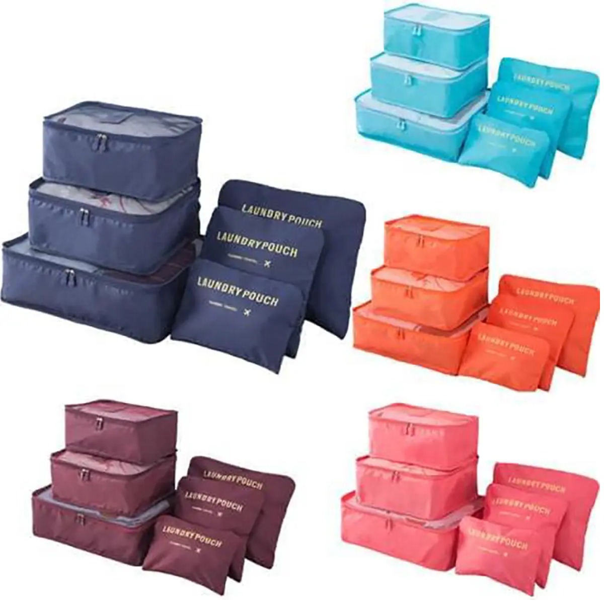 Набор дорожных сумок-органайзеров Laundry Pouch 6 шт