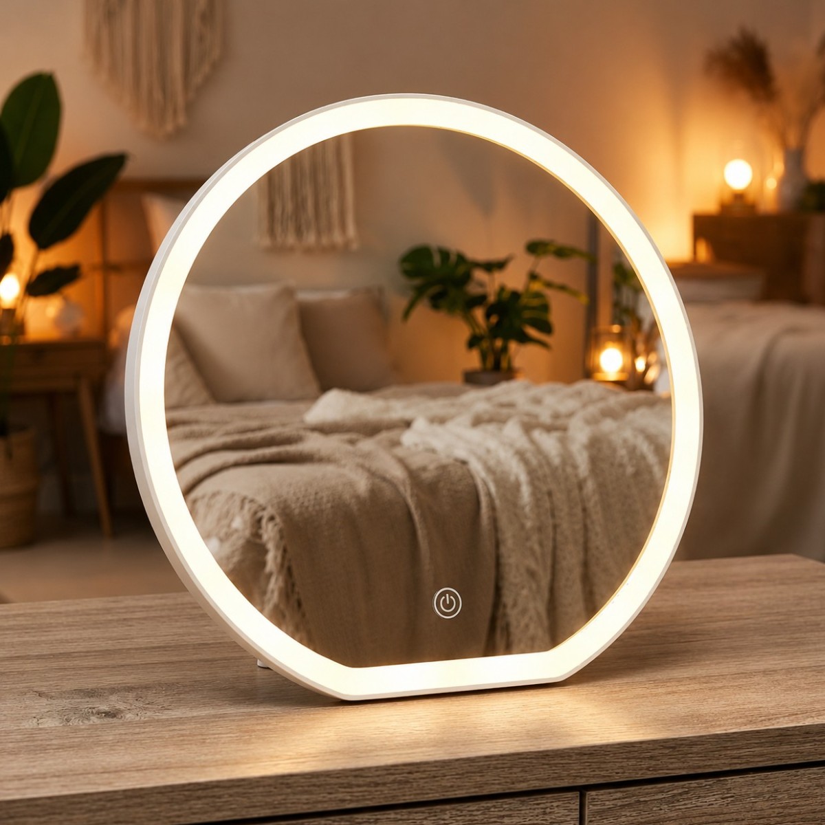Дзеркало для макіяжу з LED підсвічуванням акумуляторне Led Mirror дзеркало косметичне настільне
