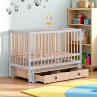 Кроватка детская маятник опускной борт + ящик TOYS 
