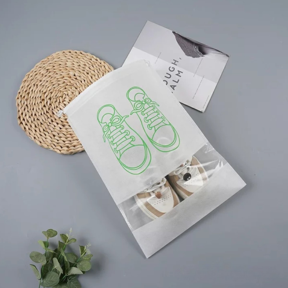 Чехол для хранения и перевозки обуви Shoe Bag на затяжках, с окошком 32 х 44 см (WW58742-4)