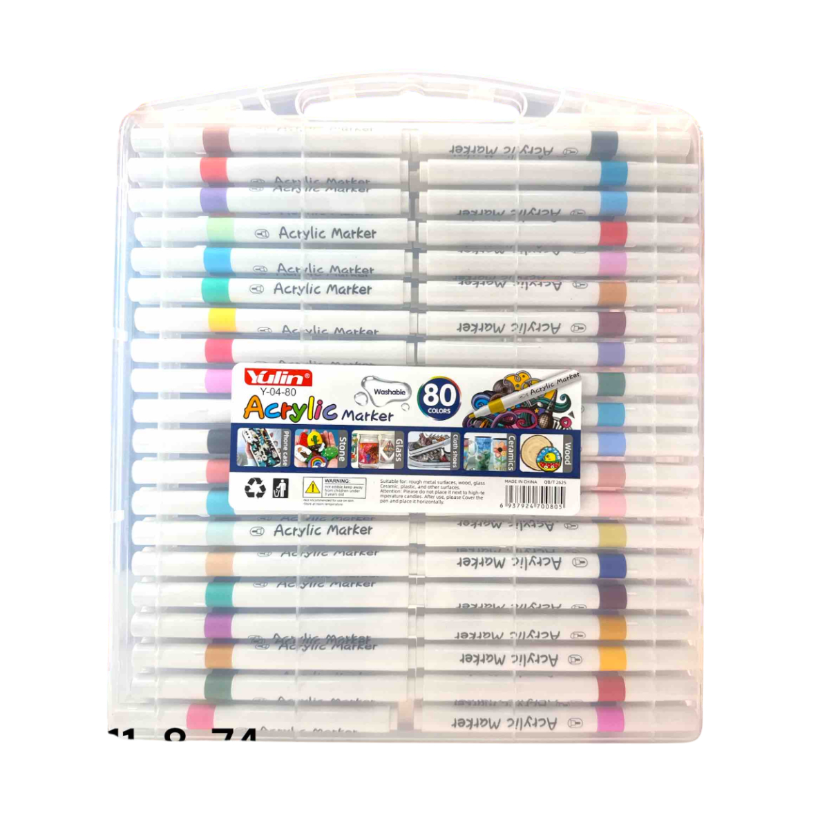 Набор акриловых маркеров Yulin Acrylic Marker 80 шт (Y-04-80)