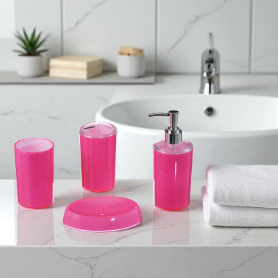 Набор для ванной Bath Series Глянец 4 предмета Акрил (12210) (Розовый)