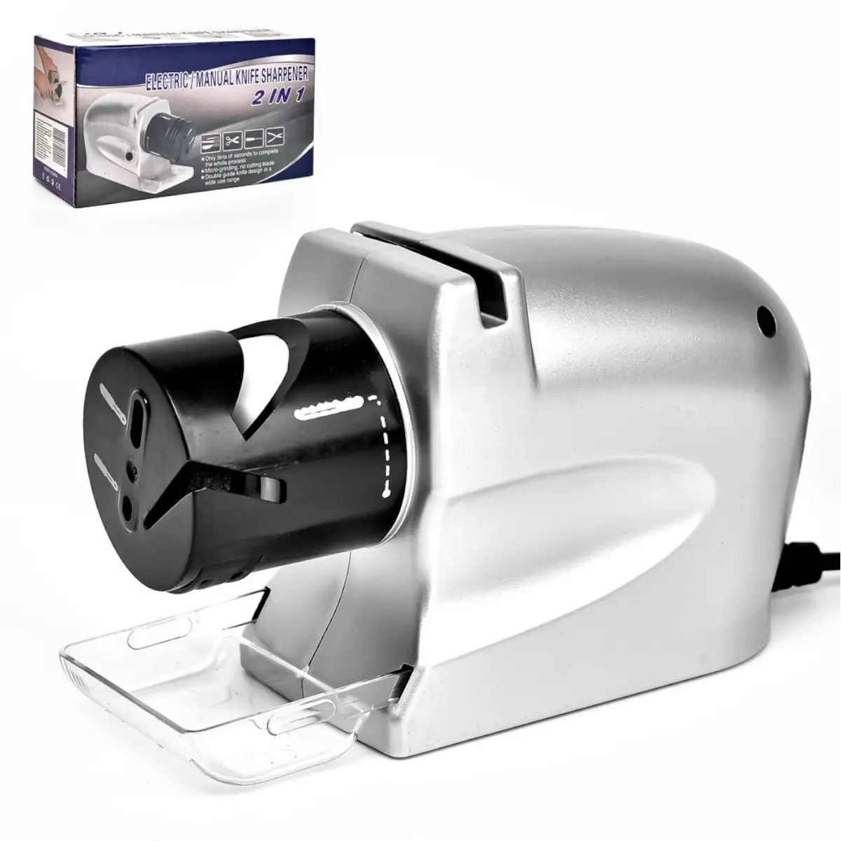 Точилка для ножей, ножниц, отверток электрическая Electric Knife Sharpener с контейнером для стружки