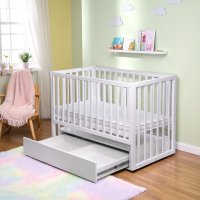 Кроватка детская маятник опускной борт + ящик TOYS 