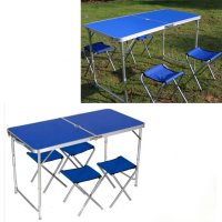 Стол раскладной + 4 стула Folding table (NO.1) Синий