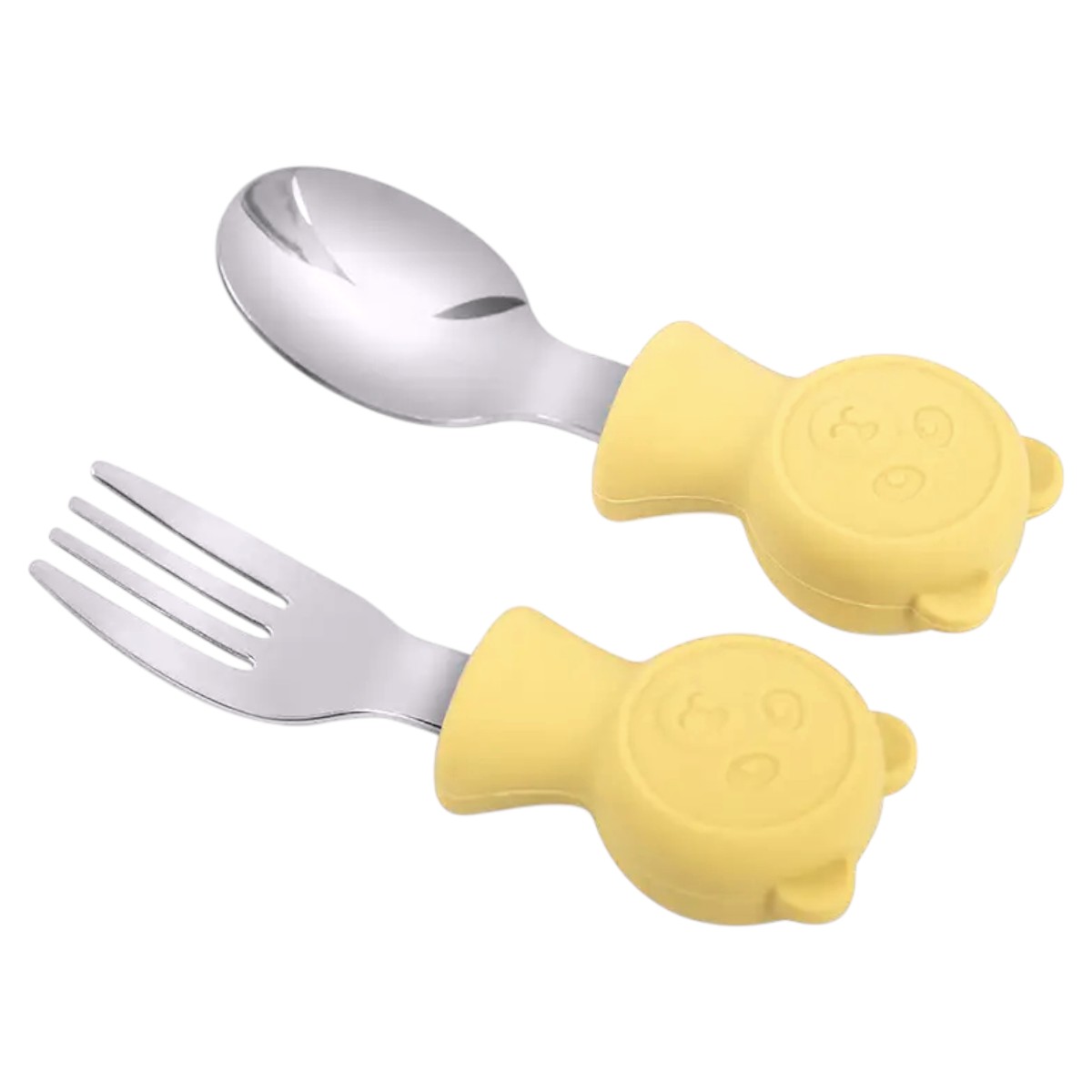Детский силиконовый набор посуды для кормления Tableware Set "Зайчик" 6 предметов (MA-4907)