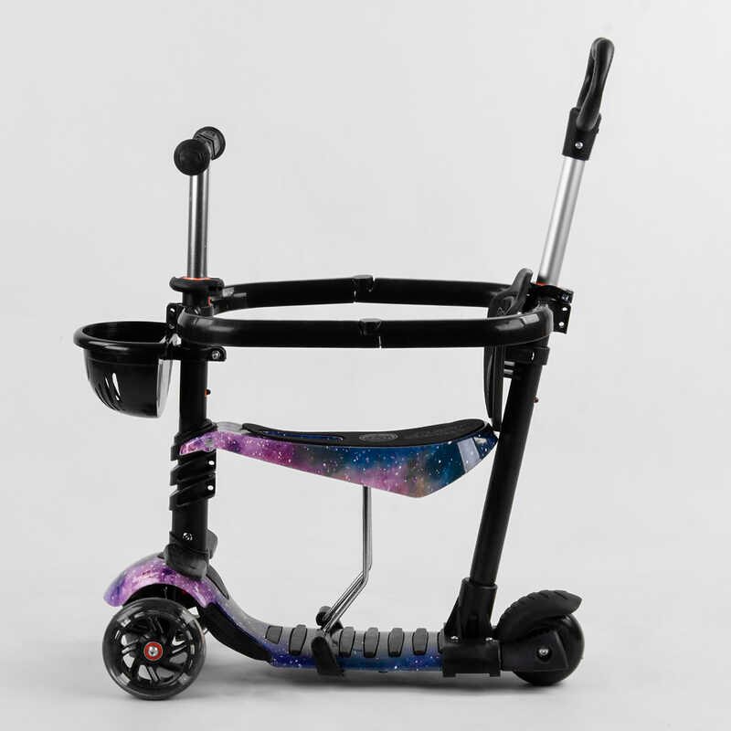 Самокат_5в1_S_3288_(1)_Best_Scooter_АБСТРАКЦИЯ_с_защитным_бампером_PU_колеса_ПОДСВЕТКА__КОЛЕС_в_коро