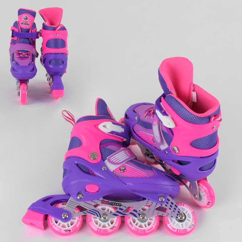 Ролики_20066-L_Best_Roller_размер_38-42_цвет_-_ФИОЛЕТОВЫЙ_(6)_колёса_PVC_ПЕРЕДНЕЕ_КОЛЕСО_СВЕТ_в_сумк