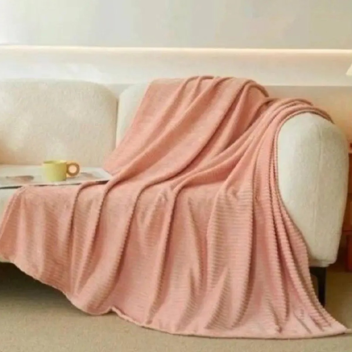 Плед полуторный KOLOCO "Полоска" 150 х 200 см (40513) Розовый