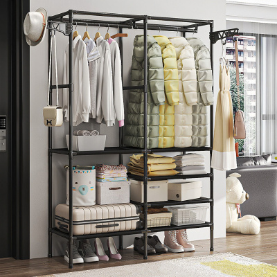 Вешалка напольная для одежды Coat Rack 2 секции (Черный)
