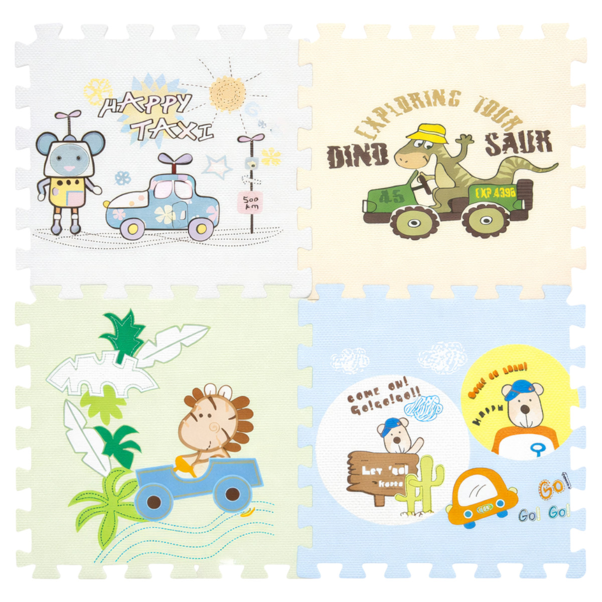 Дитячий килимок-пазл розвиваючий, ігровий для повзання малюків Puzzle Mat 60 х 60 см 4 шт (C 73914)