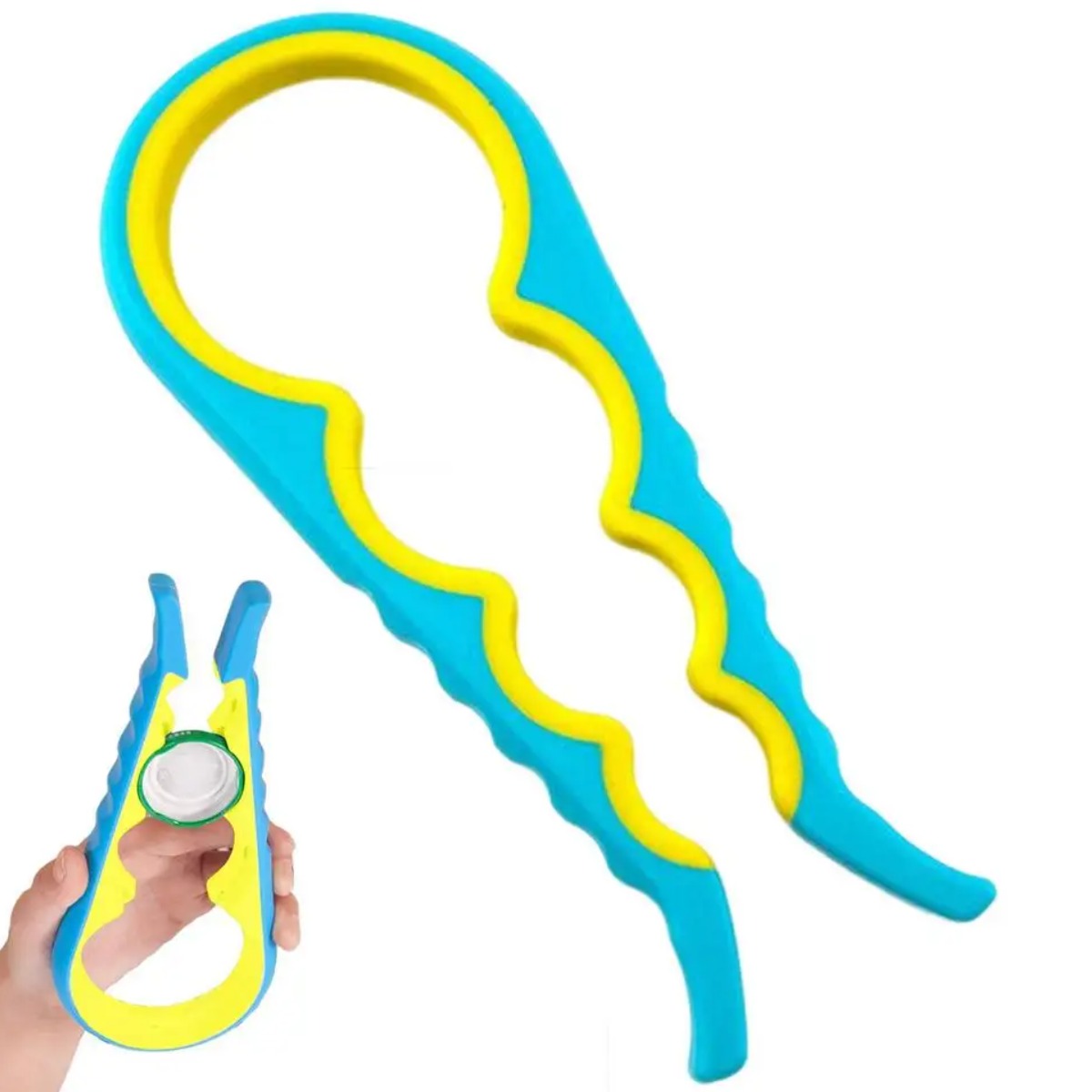 Открывалка для бутылок и банок Opener Kitchen Tool 4 в 1  (Синий)