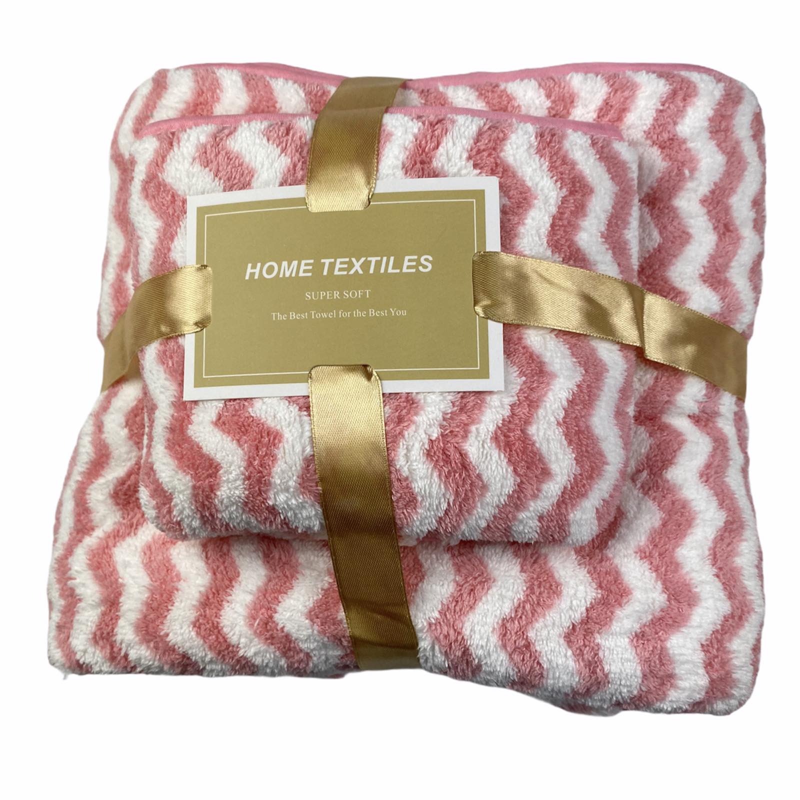 Набір рушників HOME TEXTILES мікрофібра 140 х 70 та 75 х 35 см (29164) Зигзаг