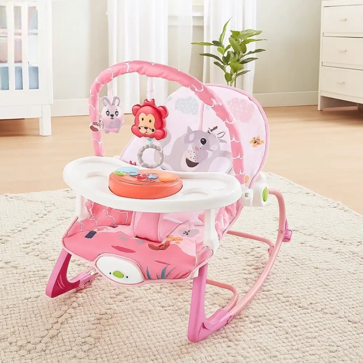 Дитячий шезлонг Hu-Baby заколисуючий центр для новонароджених дітей, дитяче крісло гойдалки (69870 B)