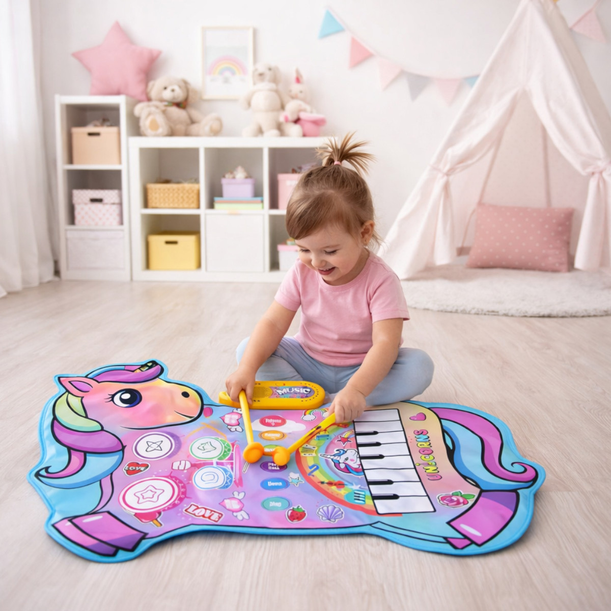 Дитячий музичний килимок 2 в 1 Music Blanket іграшка зі звуками для дітей (YYD-07)