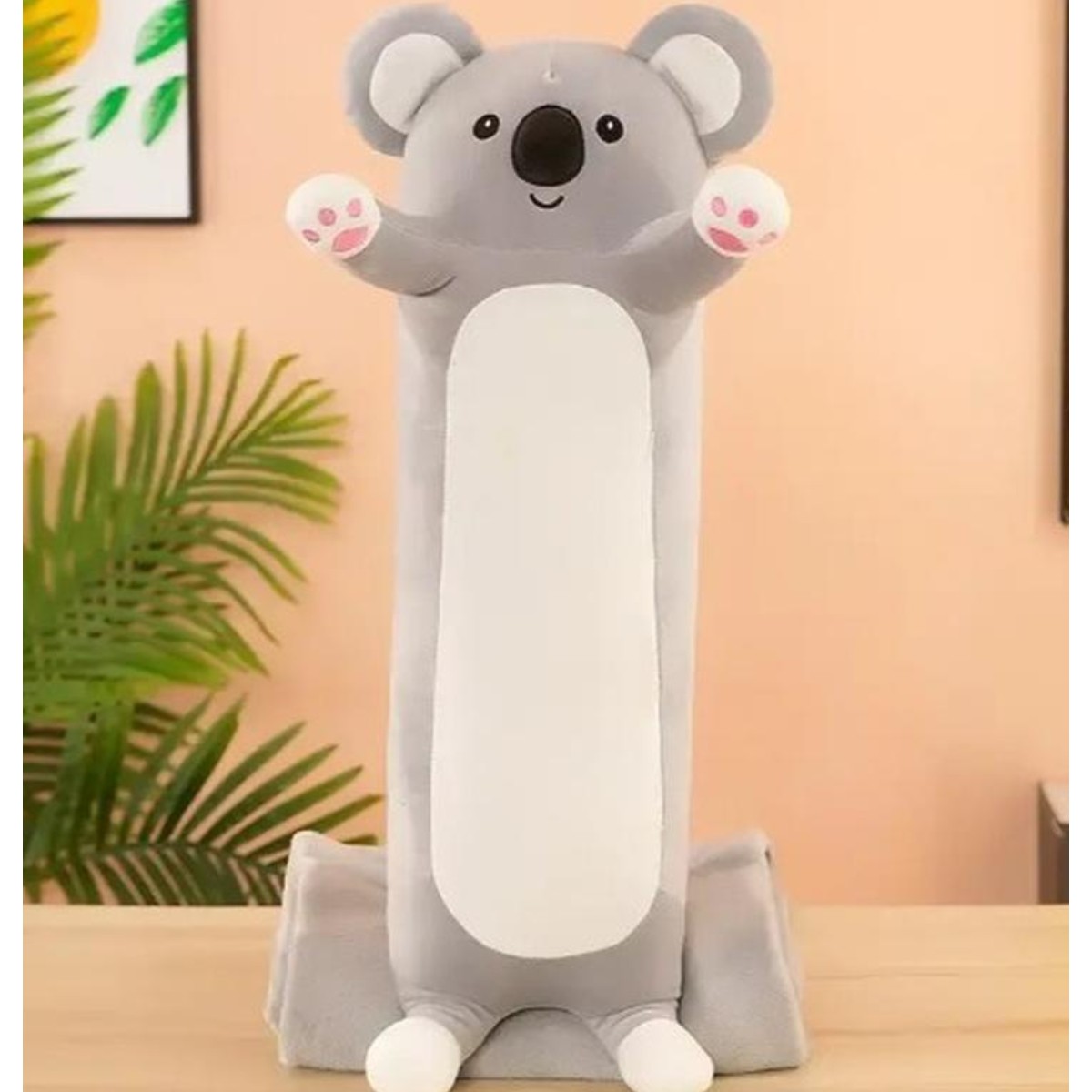 Мягкая плюшевая игрушка Коала Батон подушка обнимашка (41099) Серый
