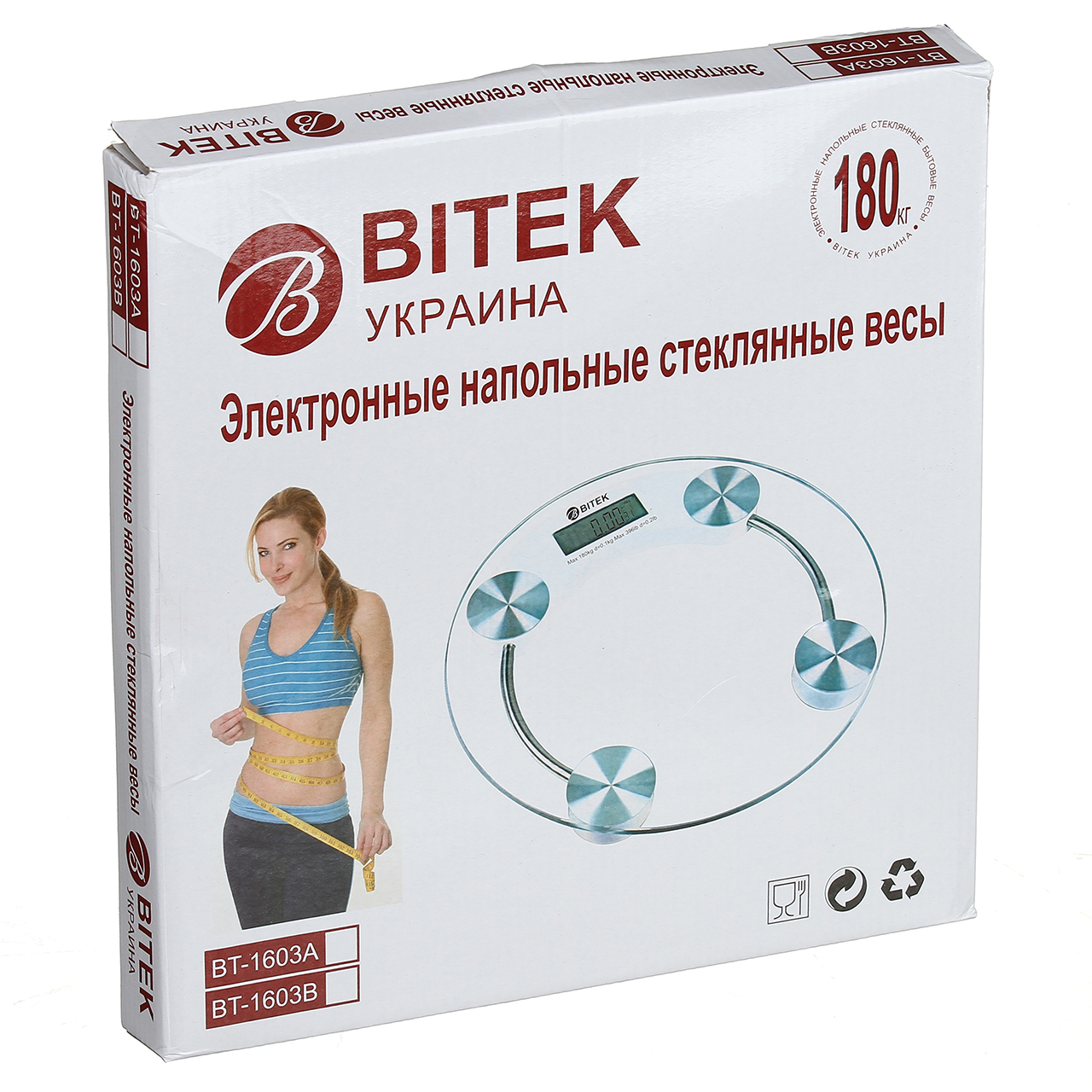 Весы напольные ВИТЕК 180 кг (2003A) + датчик температуры