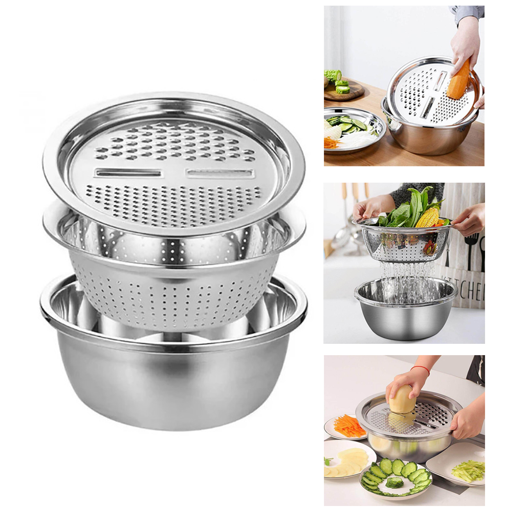 Набір миска друшляк тертка Kitchen Ware 3 предмета