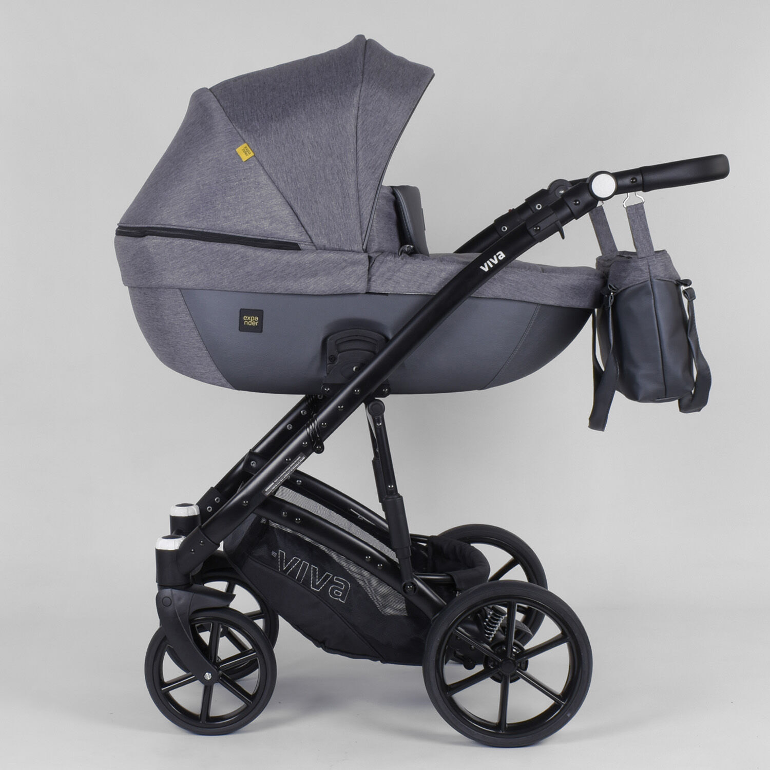 Детская_коляска_2_в_1_Expander_VIVA__V-84622_(1)_цвет_Anthracite_водоотталкивающая_ткань_+_эко-кожа.