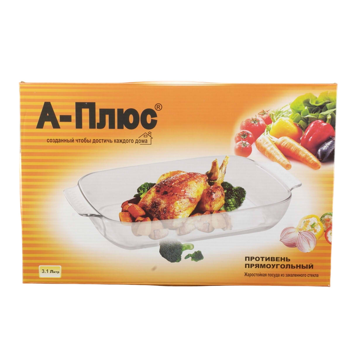 Противень стеклянный A-PLUS (1094) Прямоугольный