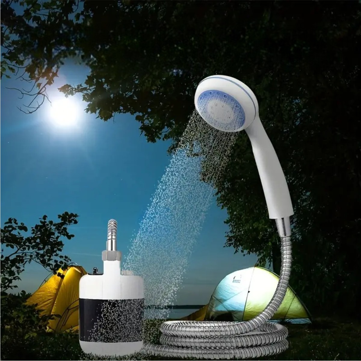 Душ портативный Portable Outdoor Shower с аккумулятором, USB зарядкой и pvc шлангом
