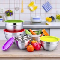Набор мисок с крышками Salad Bowl из нержавеющей стали 10 редметов (R93816-10)