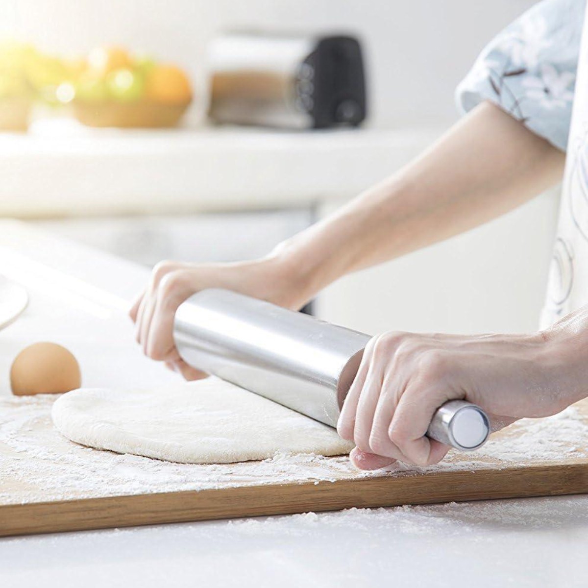 Качалка з нержавіючої сталі Rolling Pin з валиком, що обертається 44 х 5 см (R97330-44)